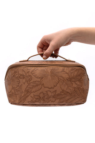 Life In Luxury Large Capacity Cosmetic Bag in Tan - Fashion Are Us, LLC