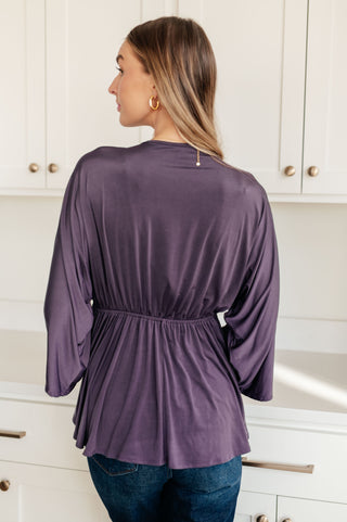 Love On The Line V-Neck Peplum Blouse - Fashion Are Us, LLC