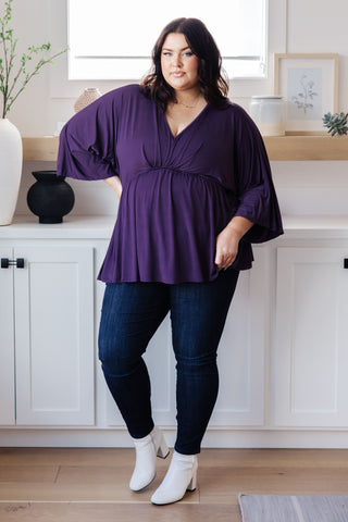 Love On The Line V-Neck Peplum Blouse - Fashion Are Us, LLC