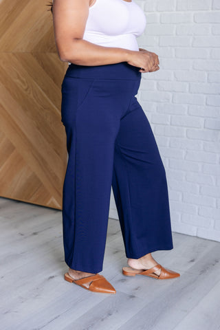 Magic Wide Leg Crop Pants in Navy Ave Shops