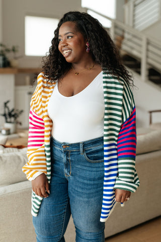 Marquee Lights Striped Cardigan - Fashion Are Us, LLC