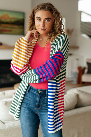 Marquee Lights Striped Cardigan - Fashion Are Us, LLC