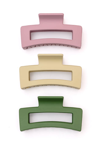 Matte Rectangle Claw Clip Set of 3 Ave Shops