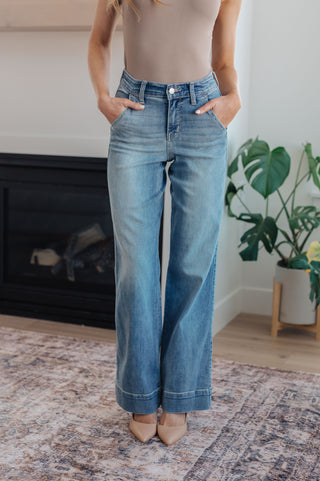 Mindy Mid Rise Wide Leg Jeans - Fashion Are Us 