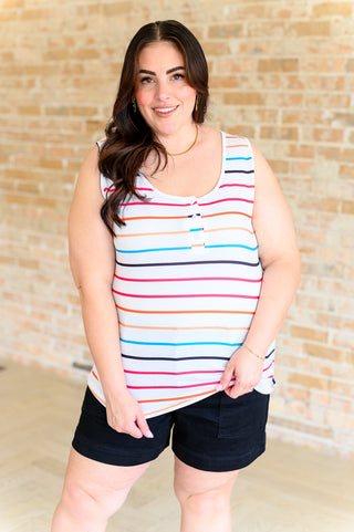 Need A Favor Colorful Henley Tank - Fashion Are Us 