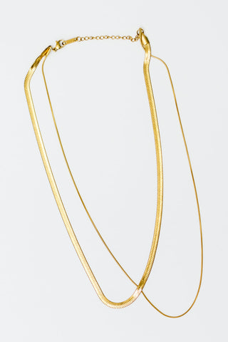 Noontide Double Chain Necklace - Fashion Are Us, LLC