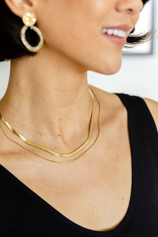 Noontide Double Chain Necklace - Fashion Are Us, LLC