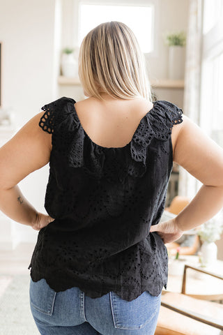 Parisian Stroll Lace Blouse in Black - Fashion Are Us, LLC