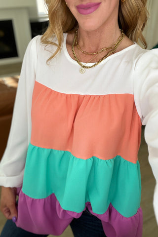 Taking It All In Color Block Top - Fashion Are Us, LLC