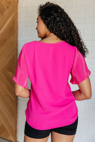 Pink and Perfect Ruffle Sleeve Top Ave Shops