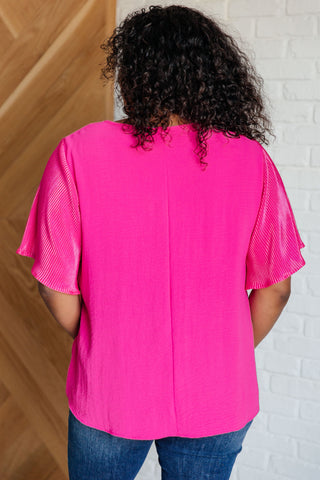 Pink and Perfect Ruffle Sleeve Top Ave Shops