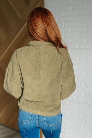 Primrose Corduroy Jacket in Olive Ave Shops