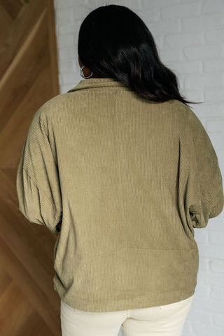 Primrose Corduroy Jacket in Olive Ave Shops