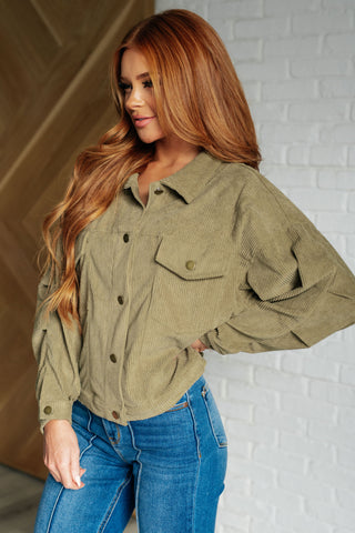 Primrose Corduroy Jacket in Olive Ave Shops