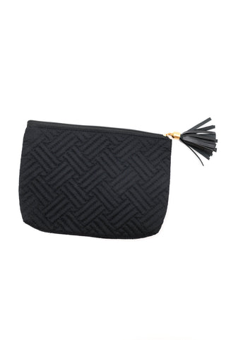 Quilted Travel Zip Pouch in Black - Fashion Are Us, LLC