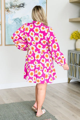 Magnificently Mod Floral Shirt Dress - Fashion Are Us 