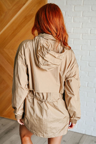 Rain, Rain Go Away Parachute Jacket in Camel Ave Shops