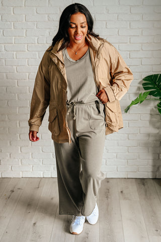 Rain, Rain Go Away Parachute Jacket in Camel Ave Shops