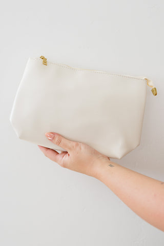 Road Less Traveled Handbag with Zipper Pouch in Cream - Fashion Are Us 