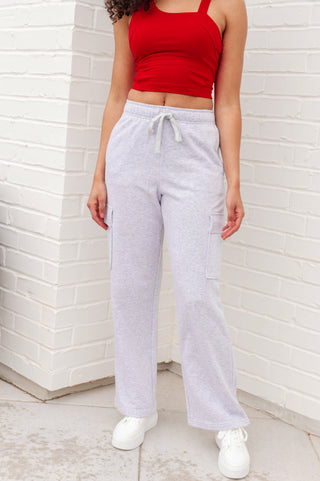 Run, Don't Walk Cargo Sweatpants in Grey - Fashion Are Us 