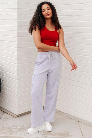 Run, Don't Walk Cargo Sweatpants in Grey - Fashion Are Us 