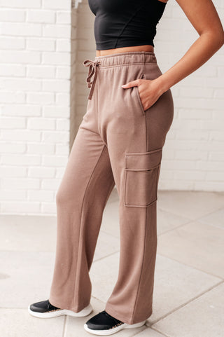 Run, Don't Walk Cargo Sweatpants in Smokey Brown - Fashion Are Us, LLC