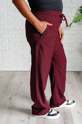 Runner's High Drawstring Joggers in Red Merlot Ave Shops