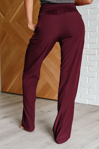 Runner's High Drawstring Joggers in Red Merlot Ave Shops