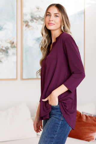 So Outstanding Top in Dark Magenta - Fashion Are Us 