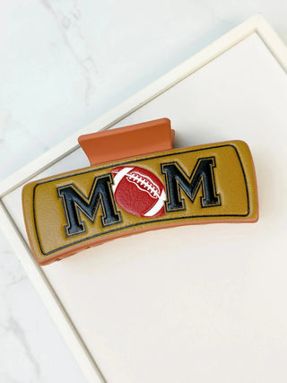 PREORDER: Sports 'MOM' Leather Claw Clip Ave Shops