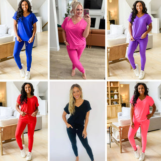 PREORDER: Krisie V-Neck Lounge Set in Six Colors - Fashion Are Us, LLC