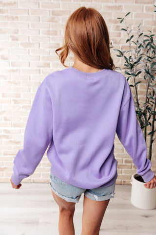 Stay Delulu Scuba Sweatshirt Periwinkle - Fashion Are Us 