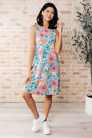 Summer Garden Sleeveless Swing Dress - Fashion Are Us 