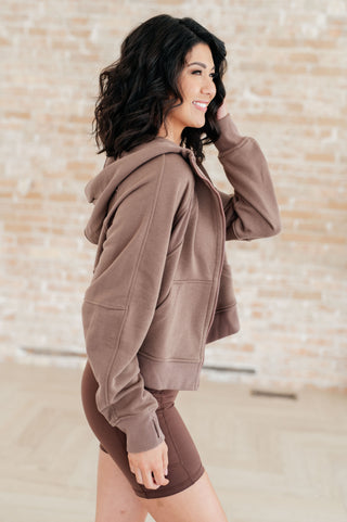 Sun or Shade Zip Up Jacket in Smokey Brown - Fashion Are Us, LLC