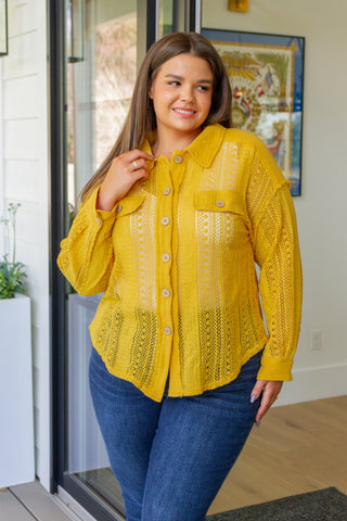 Sweeter Than Nectar Lace Button Down in Honey - Fashion Are Us 