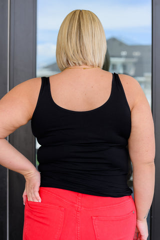 The Basics Reversible Longline Tank in Black Ave Shops