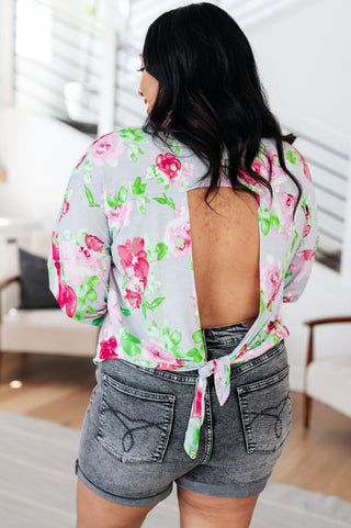 Thinking On It Open Back Floral Top - Fashion Are Us 