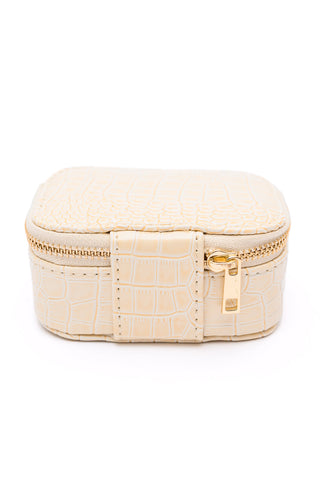 Travel Jewelry Case in Cream Snakeskin - Fashion Are Us, LLC