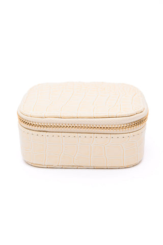 Travel Jewelry Case in Cream Snakeskin - Fashion Are Us, LLC