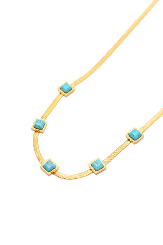 Turquoise Squares Necklace - Fashion Are Us 