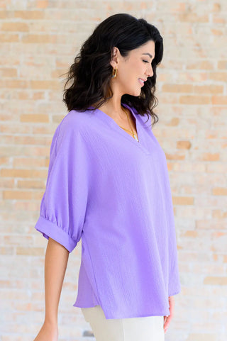 Up For Anything V-Neck Blouse in Lavender Ave Shops