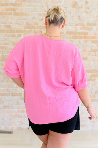 Up For Anything V-Neck Blouse in Pink - Fashion Are Us 