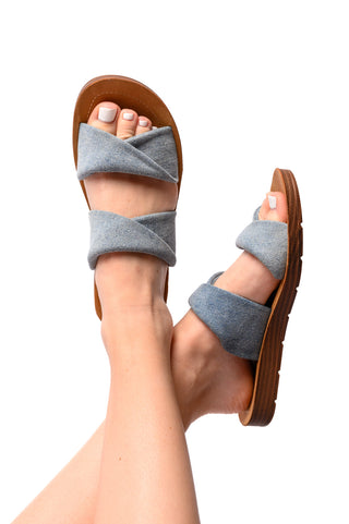 With a Twist Sandal in Denim - Fashion Are Us 