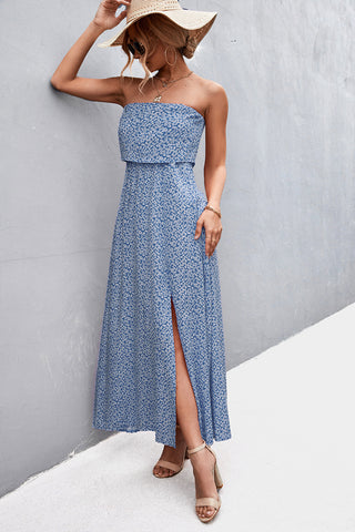 Strapless Split Maxi Dress Trendsi