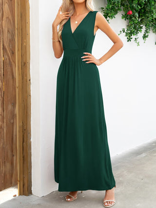 Surplice Neck Sleeveless Maxi Dress Trendsi