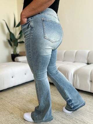 Judy Blue Full Size Mid Rise Flare Jeans Trendsi