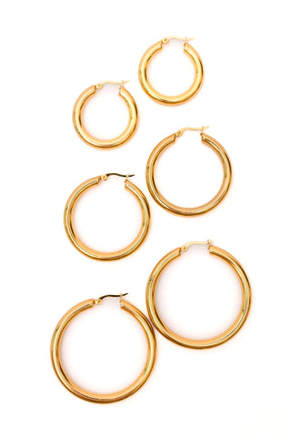 Day to Day Hoop Earrings Set in Gold - Fashion Are Us, LLC