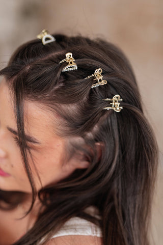 Gold & Pearl Mini Hair Clips Set of Three - Fashion Are Us, LLC