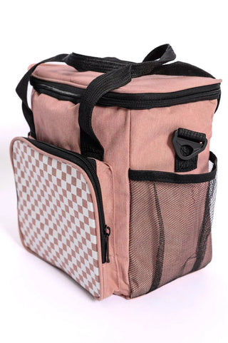 Insulated Checked Tote in Pink - Fashion Are Us, LLC