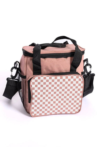 Insulated Checked Tote in Pink - Fashion Are Us, LLC